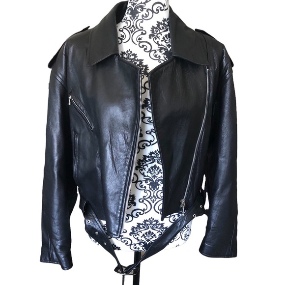 DANIER Leather Biker Jacket ( belt not included) - Picture 2 of 15